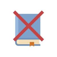 No book reading teen problem icon flat isolated vector