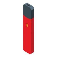 Red electronic cig icon isometric vector. Vape juice vector