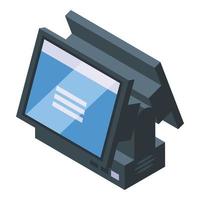 Touch screen icon isometric vector. Screen cash vector