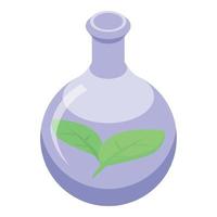 Eco leaf flask icon isometric vector. Face skin vector