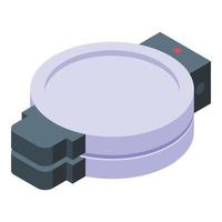 New round waffle maker icon isometric vector. Iron machine vector