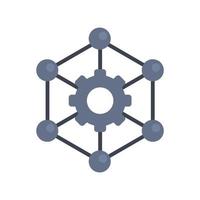 Nanotechnology gear structure icon flat isolated vector