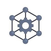 Nanotechnology gear structure icon flat isolated vector