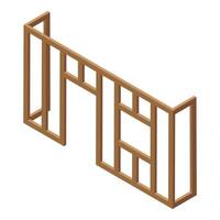 Wall wood repair icon isometric vector. Home renovation vector