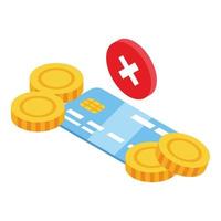 Credit card protection icon isometric vector. Security data vector