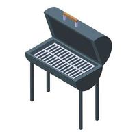 Fire grill icon isometric vector. Bbq food vector