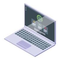 Laptop security icon isometric vector. Data antivirus vector