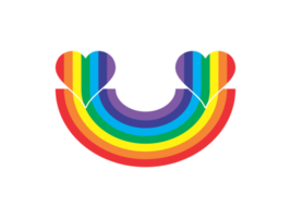 sorridente arcobaleno con cuori png