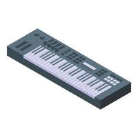 vector isométrico del icono del teclado del sintetizador. música de DJ