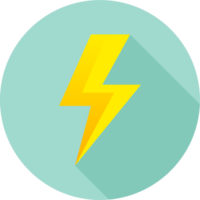 Thunder power icon in flat design style. Lightning signs illustration. png
