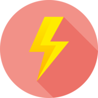 Thunder power icon in flat design style. Lightning signs illustration. png