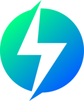 Thunder power icon in gradient colors. Lightning signs illustration. png