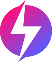 Thunder power icon in gradient colors. Lightning signs illustration. png