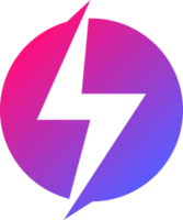 Donner-Power-Symbol in Verlaufsfarben. Abbildung der Blitzzeichen. png