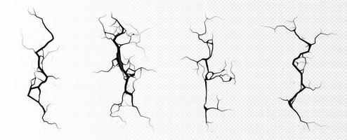 Ground cracks, breaks on land surface top view vector