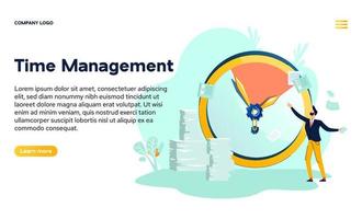 Vector banner of time management