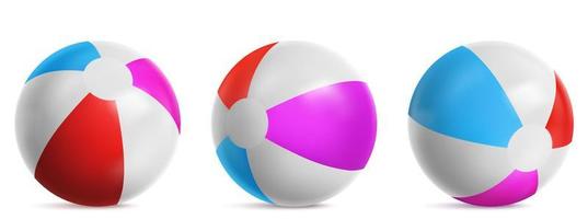 Inflatable beach ball for play in sea or swim pool vector