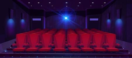 sala de cine con filas de asientos para la audiencia vector