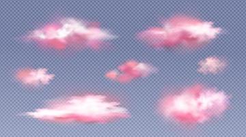 Pink clouds in sky at morning or sunset vector