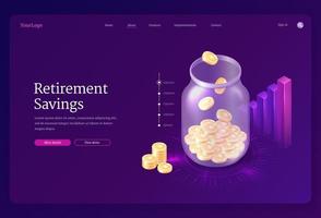 Vector banner of retirement savings