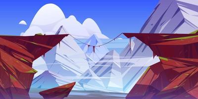 paisaje de montaña con precipicio en las rocas vector