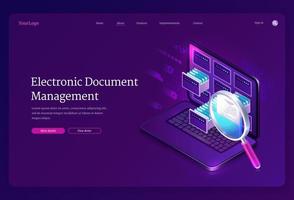 Vector banner of electronic document management