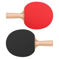 Ping pong paddles, table tennis rackets top view vector