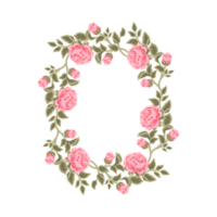 corona de flores rosas vintage