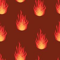 Seamless pattern with FIRE. Colorful vector illustration.