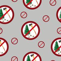 STOP cutting tree Pattern. Colorful vector Illustration.