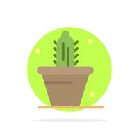 Cactus Nature Pot Spring Abstract Circle Background Flat color Icon vector