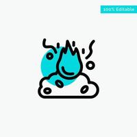 Burn Fire Garbage Pollution Smoke turquoise highlight circle point Vector icon