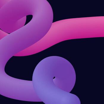 3d abstract colorful twisted liquid shapes. Creative design elements vector