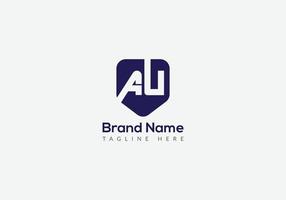 Abstract AU letter modern initial lettermarks logo design vector