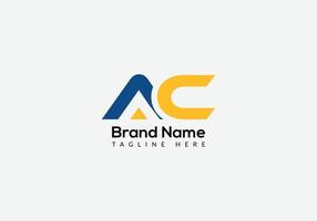 Abstract AC letter modern initial lettermarks logo design vector