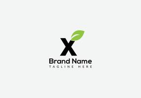 Abstract x letter modern initial lettermarks leaf logo design vector