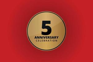 5 years anniversary celebration background design vector