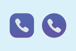 Phone call icon on button vector