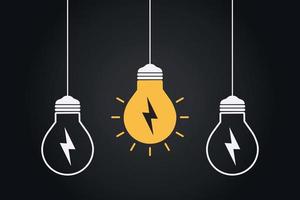 Different creative light bulb over gray background vector