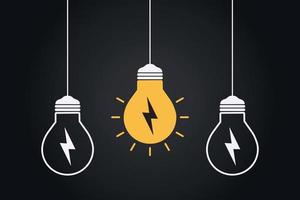 Different creative light bulb over gray background vector