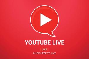 Youtube Live button of speech bubble with play icon vector