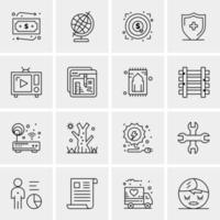 16 iconos universales de negocios vector ilustración de icono creativo para usar en proyectos relacionados con la web y dispositivos móviles