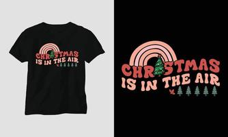 la navidad está en el aire - groovy christmas svg diseño de camisetas y prendas de vestir vector