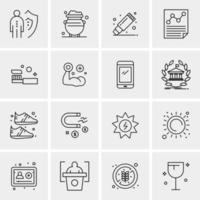 16 iconos universales de negocios vector ilustración de icono creativo para usar en proyectos relacionados con la web y dispositivos móviles