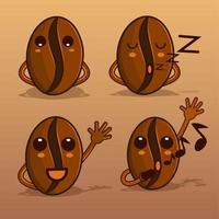 Brown Coffee Character Isolated Design EPS Vector Cartoon Style