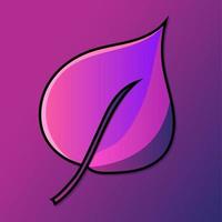 Purple Violet Gradient Leaves Isolated EPS Vector Leaf