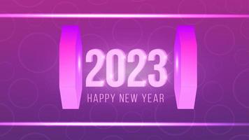 año nuevo 2023 festividad fondo eps 10 vector con espacio de texto sobre un fondo púrpura ilustración vectorial celebrando