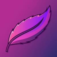 Purple Violet Gradient Leaves Isolated EPS Vector Leaf