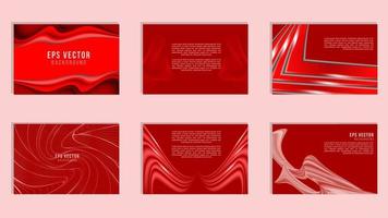 conjunto de plantillas de presentación de diseño rojo fondo abstracto para powerpoint, folleto, web, perfil de empresa, marca, banner vector