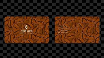 Brown Coffee Bean Name Card and Business Card Template Design Abstract Background EPS 10 Vector